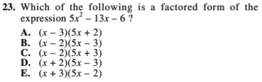 ACT Quadratic Equations | Perfectmathsat