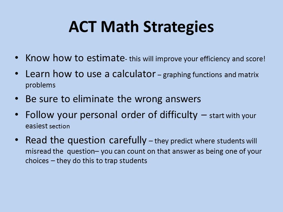 ACT Math Calculators