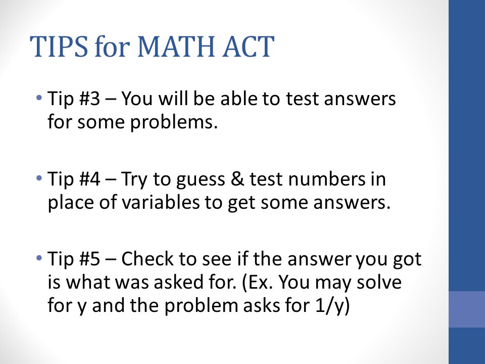 ACT Math Tips